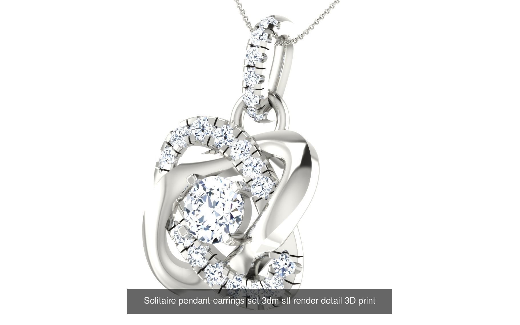 114 Solitaire pendant 3dm stl render detail 3D print model 3D Model Collection_78