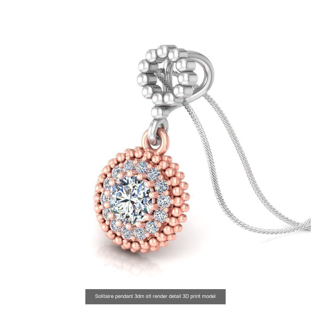 114 Solitaire pendant 3dm stl render detail 3D print model 3D Model Collection_34