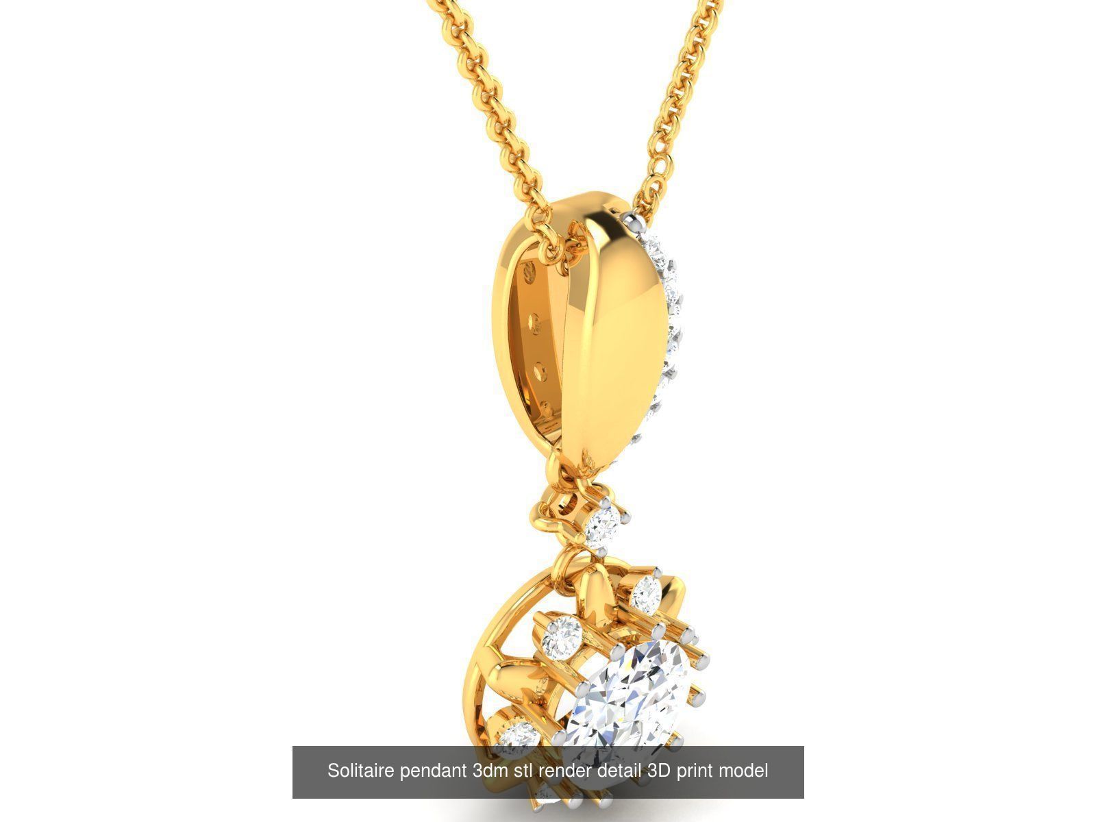 114 Solitaire pendant 3dm stl render detail 3D print model 3D Model Collection_106