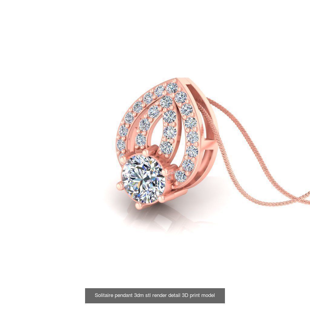 114 Solitaire pendant 3dm stl render detail 3D print model 3D Model Collection_36