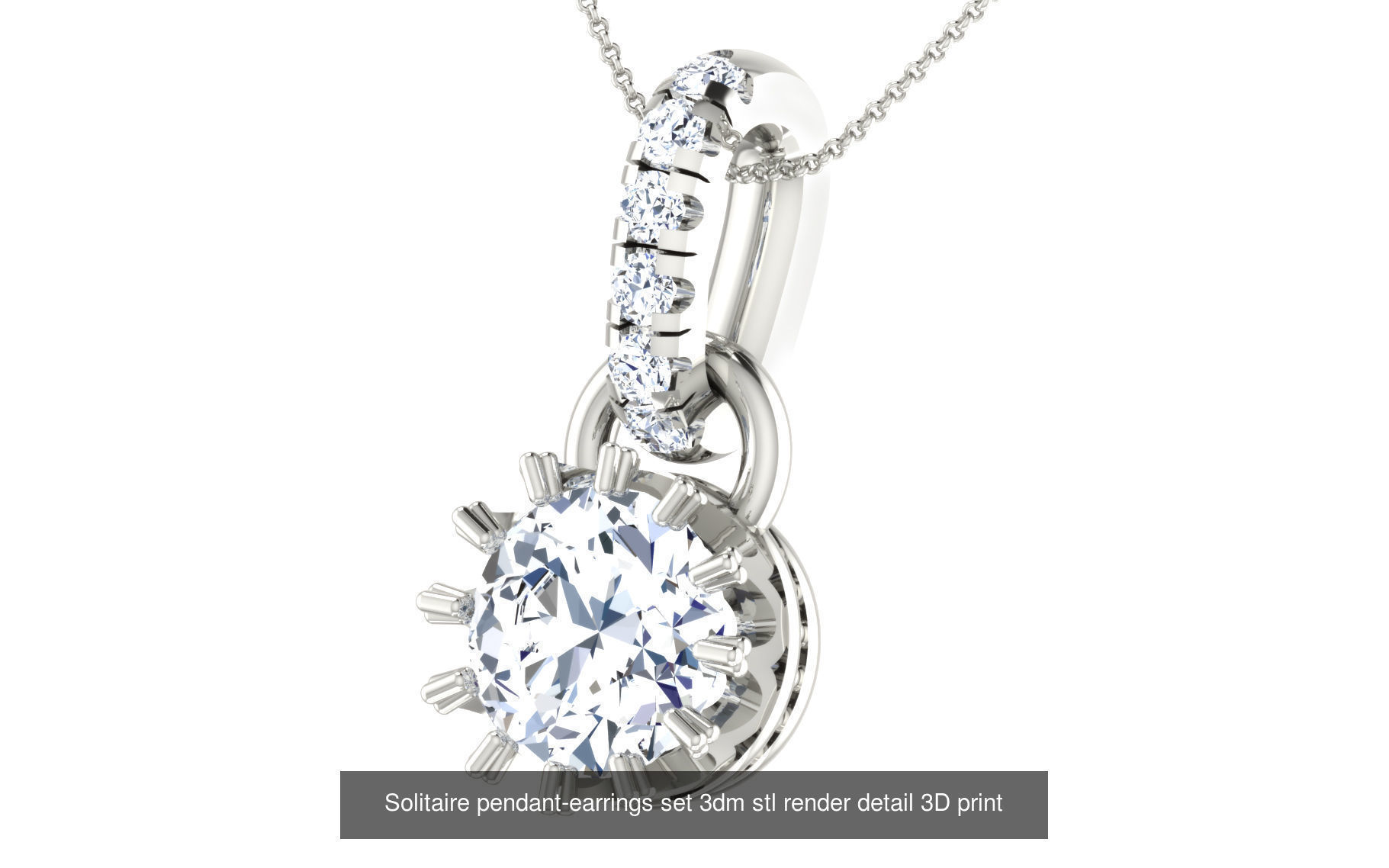 114 Solitaire pendant 3dm stl render detail 3D print model 3D Model Collection_82