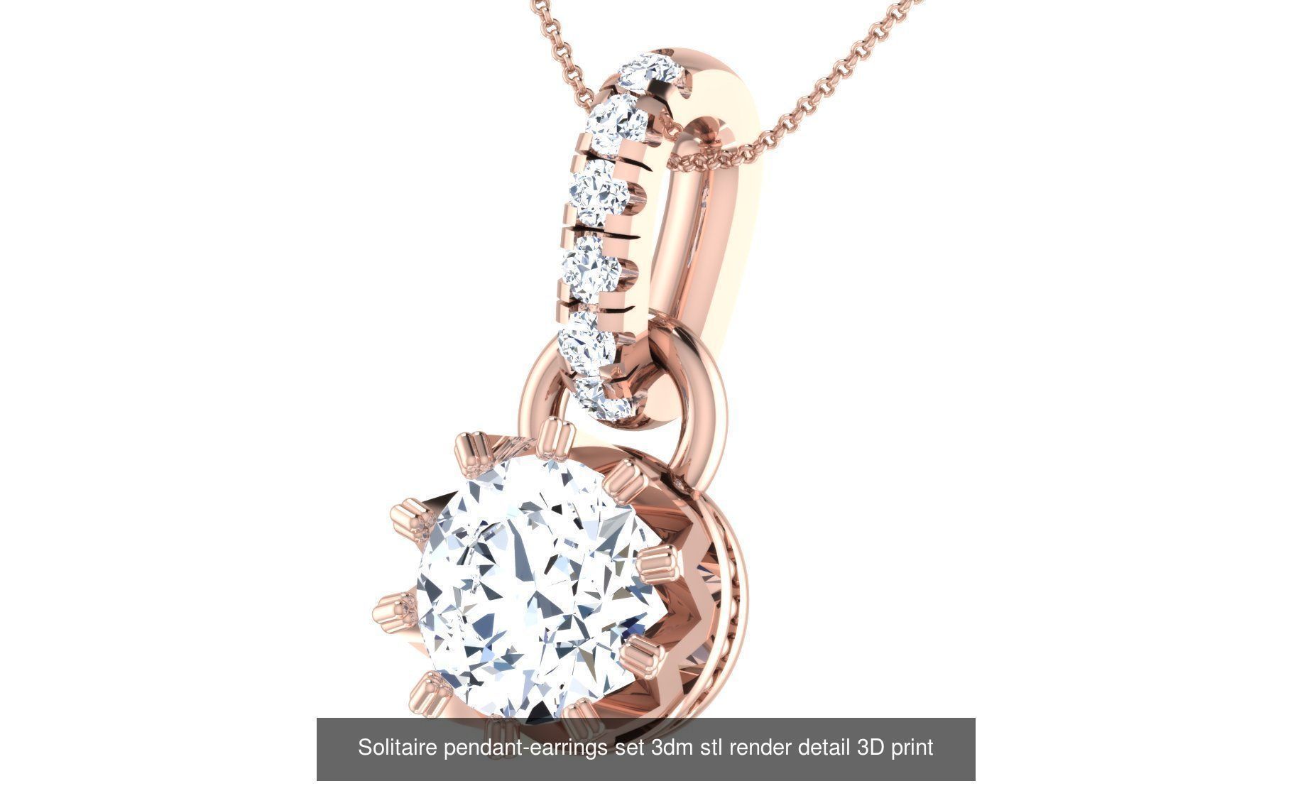 114 Solitaire pendant 3dm stl render detail 3D print model 3D Model Collection_75