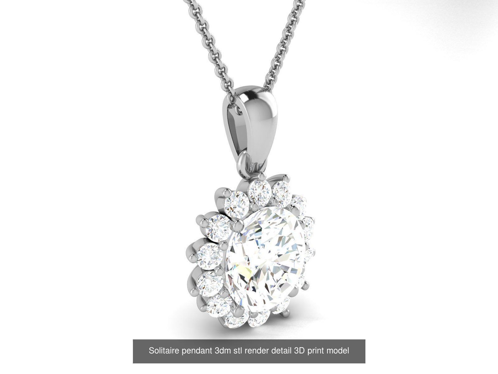 114 Solitaire pendant 3dm stl render detail 3D print model 3D Model Collection_85