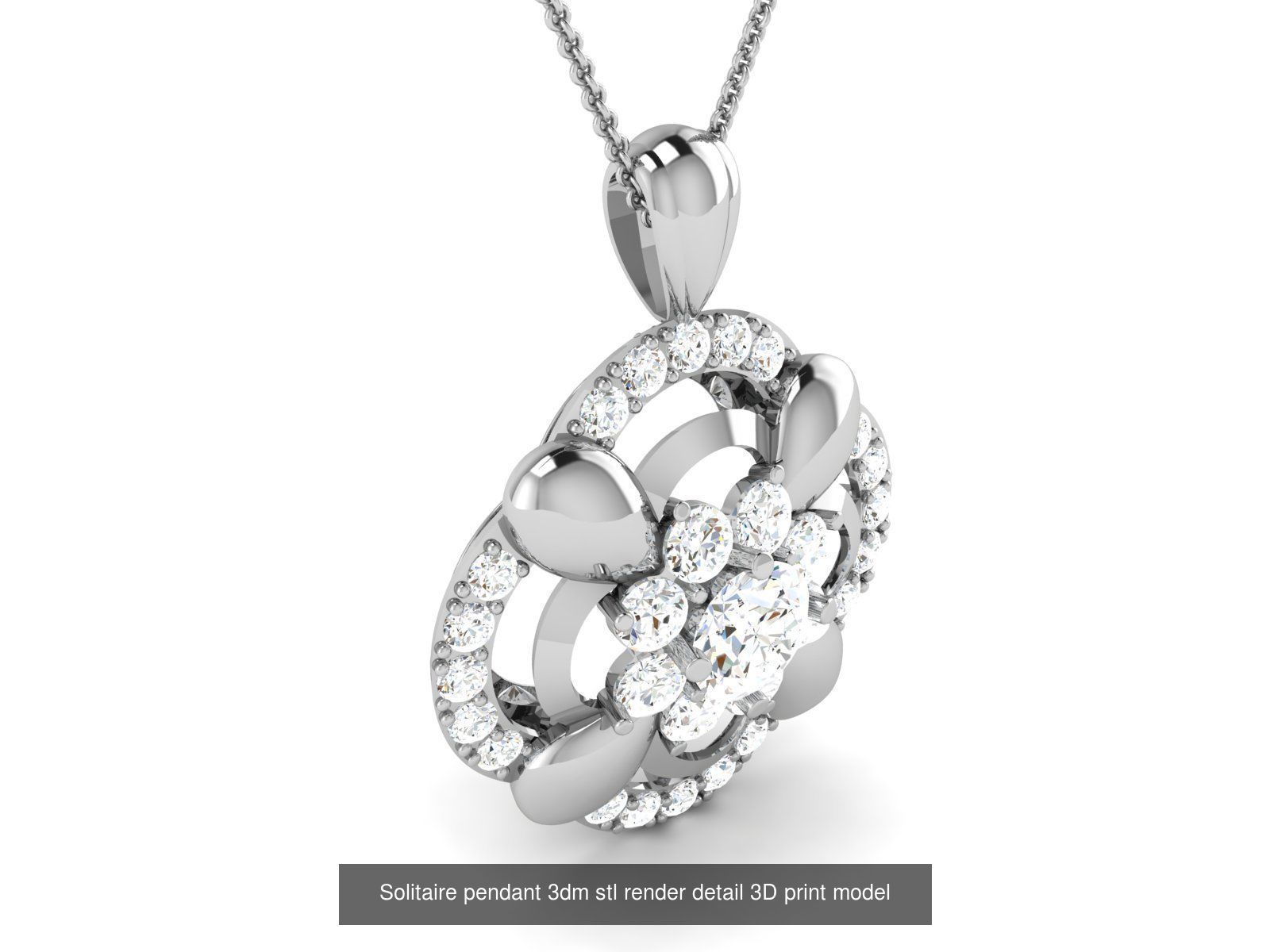 114 Solitaire pendant 3dm stl render detail 3D print model 3D Model Collection_120