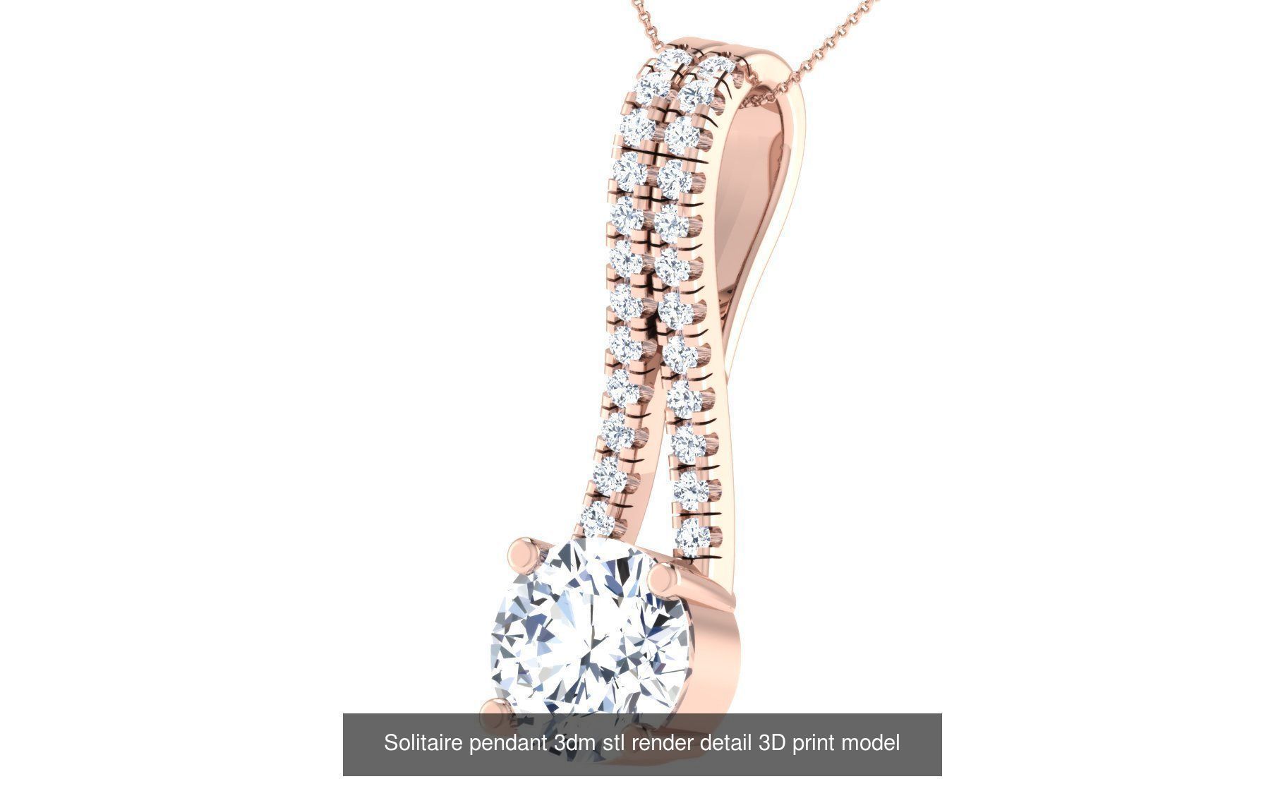 114 Solitaire pendant 3dm stl render detail 3D print model 3D Model Collection_63