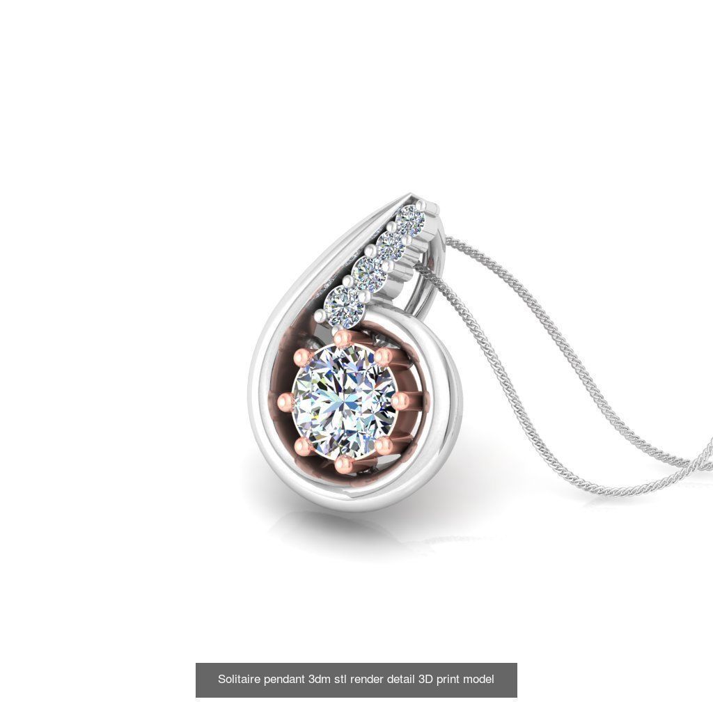 114 Solitaire pendant 3dm stl render detail 3D print model 3D Model Collection_43