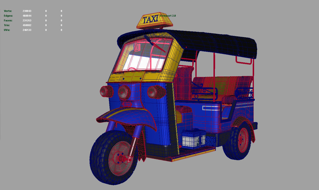 TuckTuck taxi tuk - tuk 3D model_3