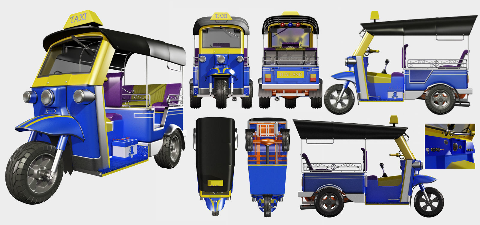 TuckTuck taxi tuk - tuk 3D model_1