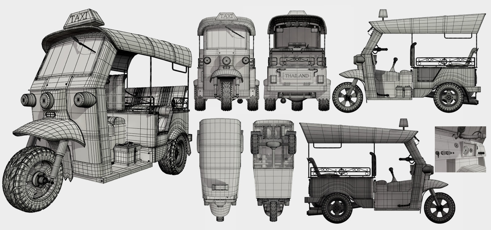 TuckTuck taxi tuk - tuk 3D model_2