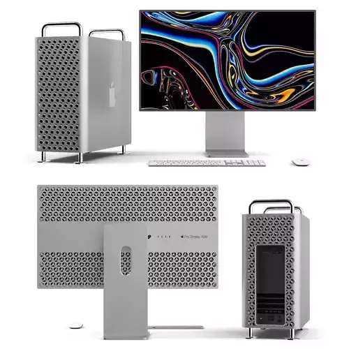 Mac Pro 2019 and Pro Display XDR 3D model