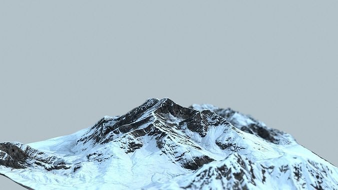 Snowy Montain Low-poly 3D model
