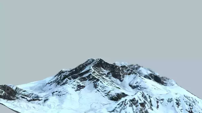 Snowy Montain Low-poly 3D model
