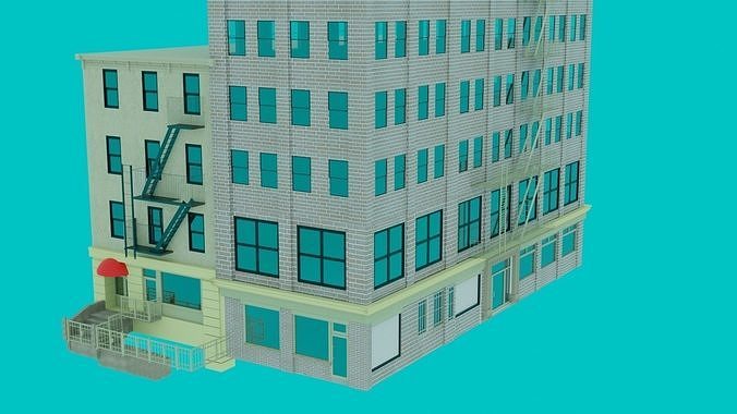 Apartament Exterior Low-poly 3D model