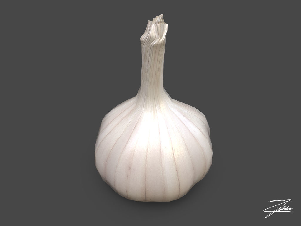 Garlic Low-poly 3D model_1
