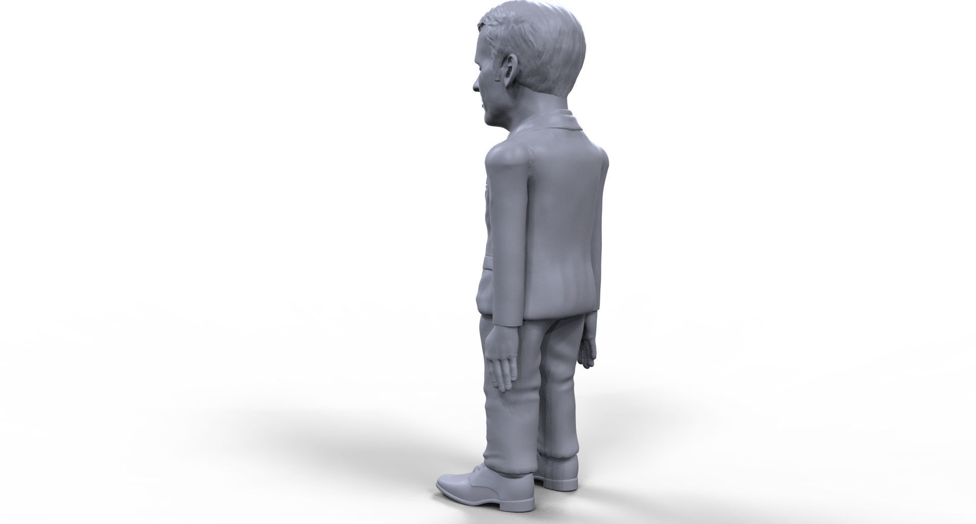 Emmanuel Macron stylized high quality 3D printable miniature 3D print model_3