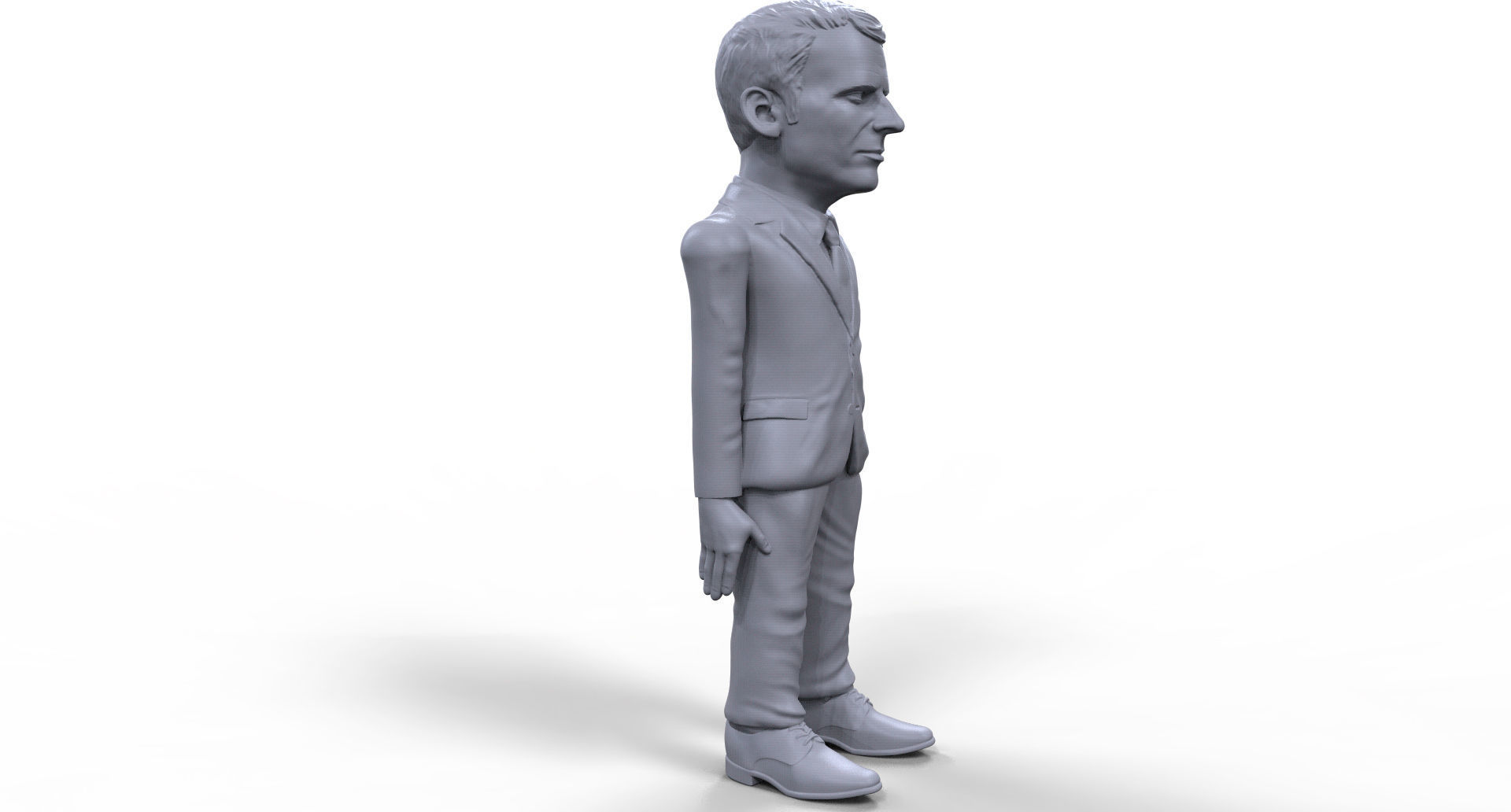 Emmanuel Macron stylized high quality 3D printable miniature 3D print model_8