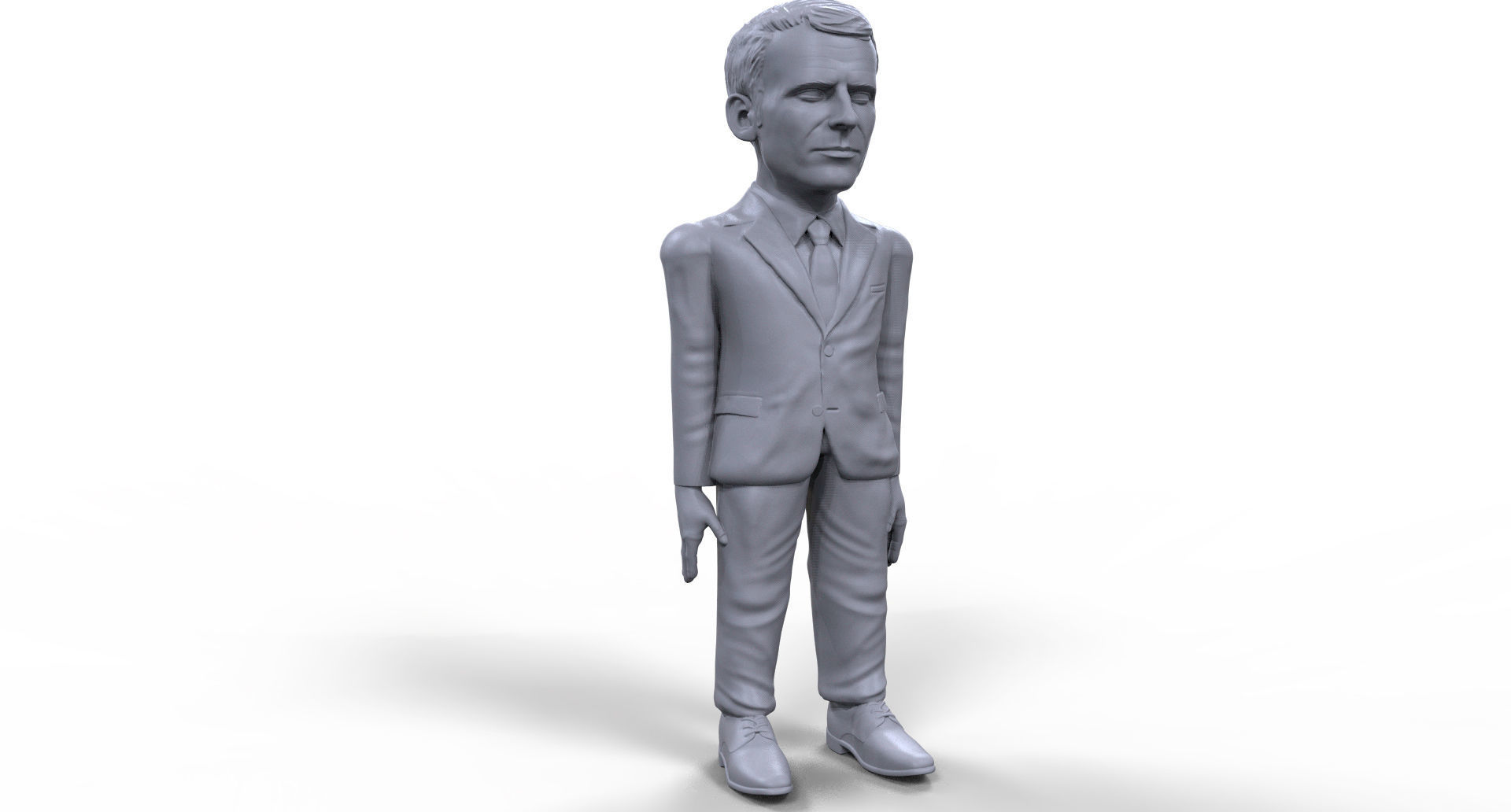 Emmanuel Macron stylized high quality 3D printable miniature 3D print model_9