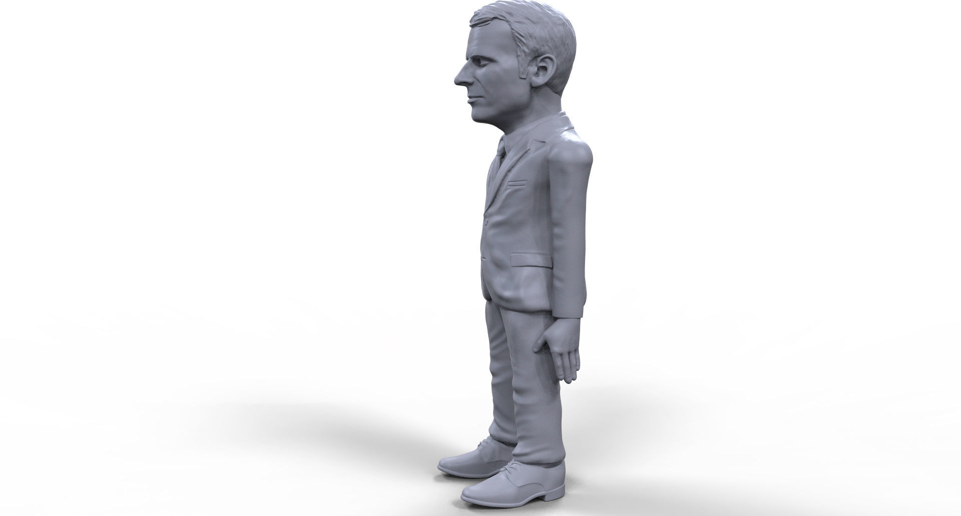 Emmanuel Macron stylized high quality 3D printable miniature 3D print model_2