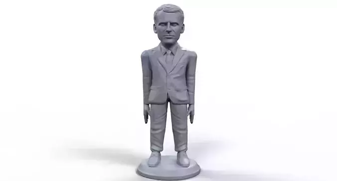  Emmanuel Macron stylized high quality 3D printable miniature 3D print model