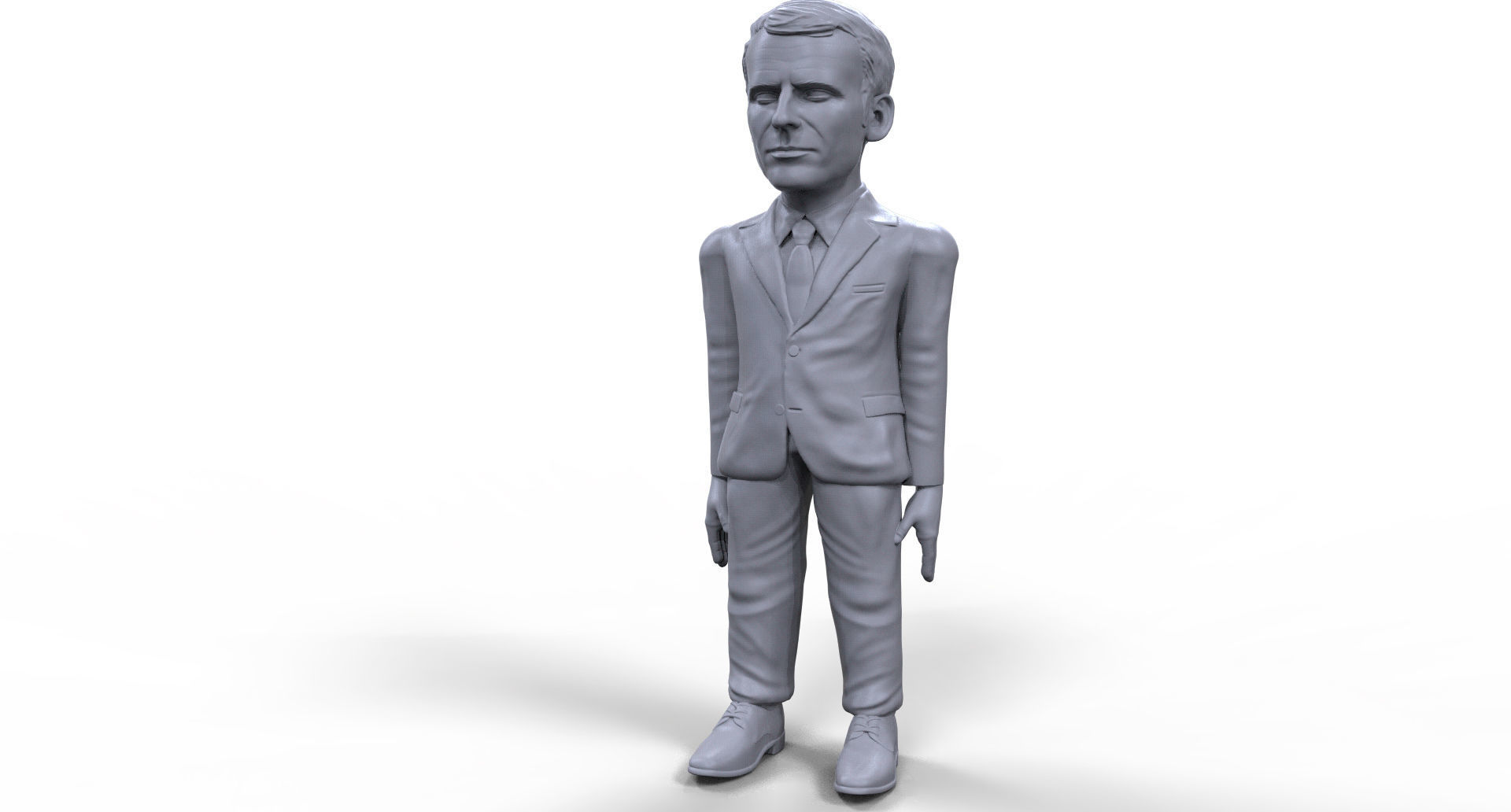 Emmanuel Macron stylized high quality 3D printable miniature 3D print model_6