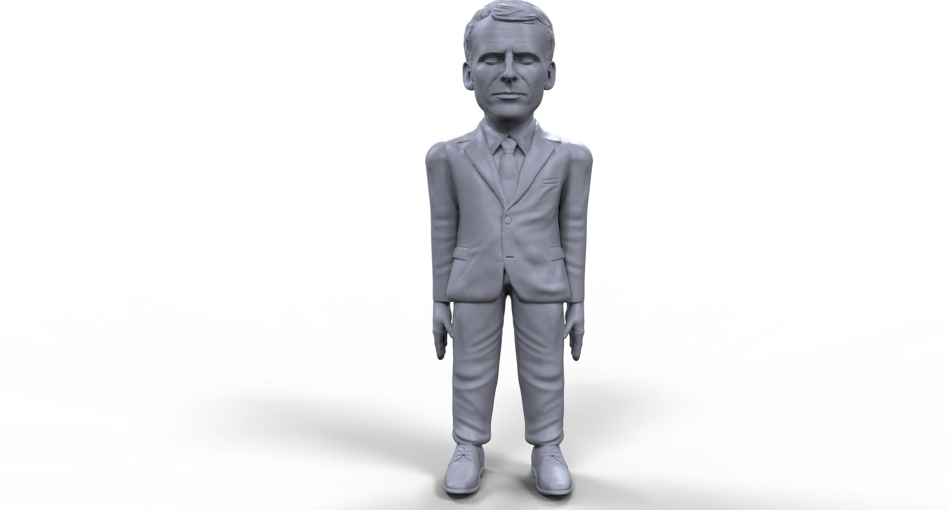 Emmanuel Macron stylized high quality 3D printable miniature 3D print model_1