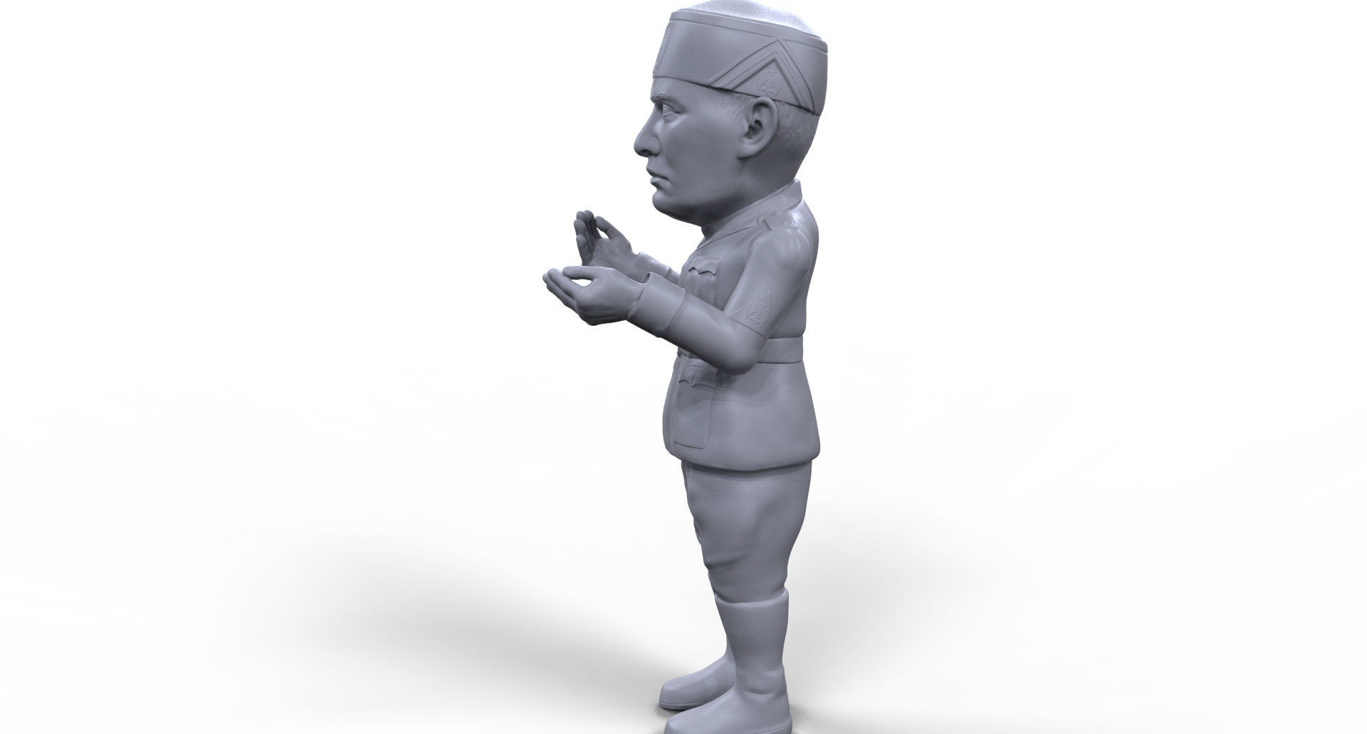 Benito Mussolini stylized high quality 3D printable miniature 3D print model_7