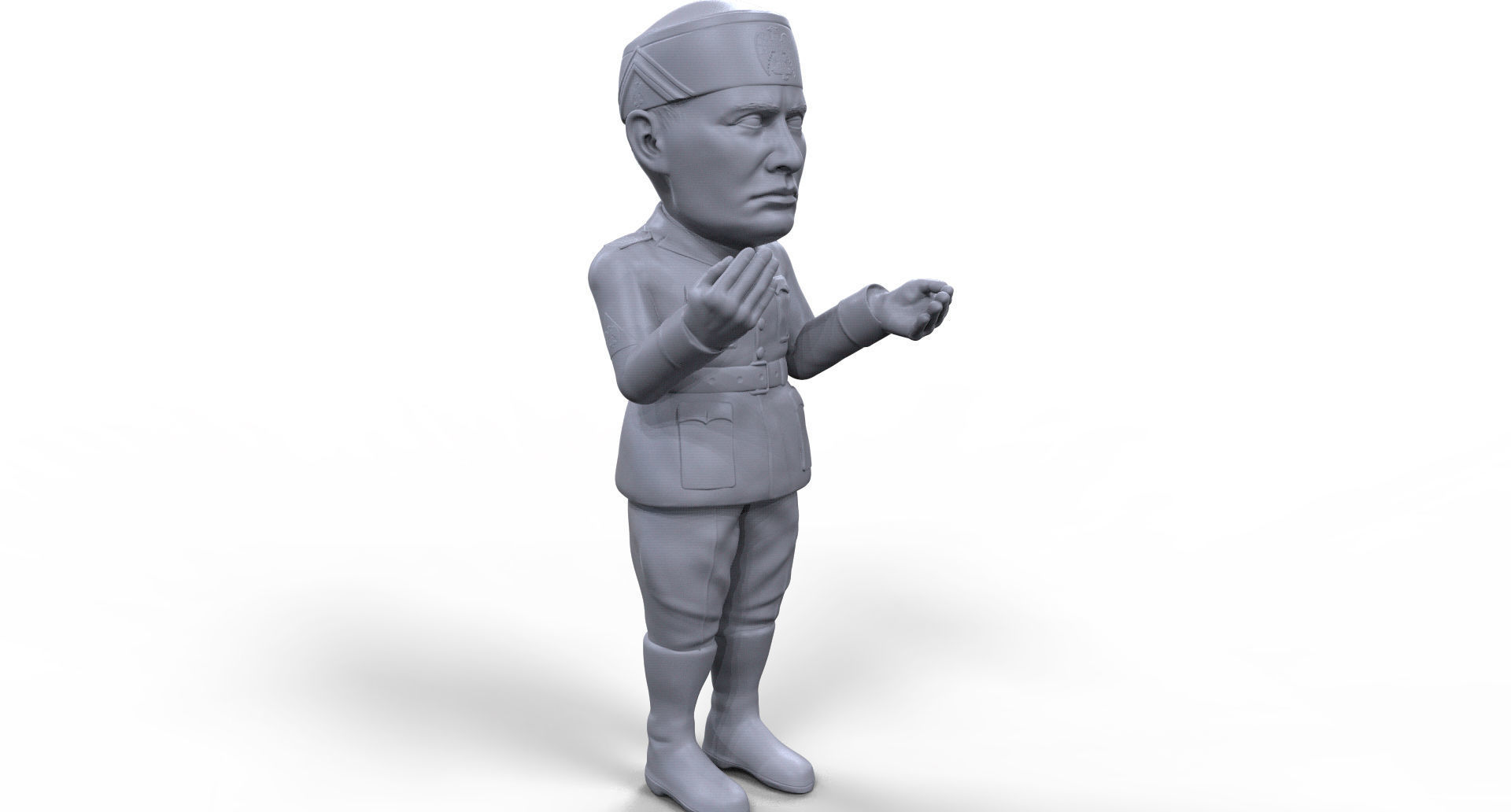 Benito Mussolini stylized high quality 3D printable miniature 3D print model_12