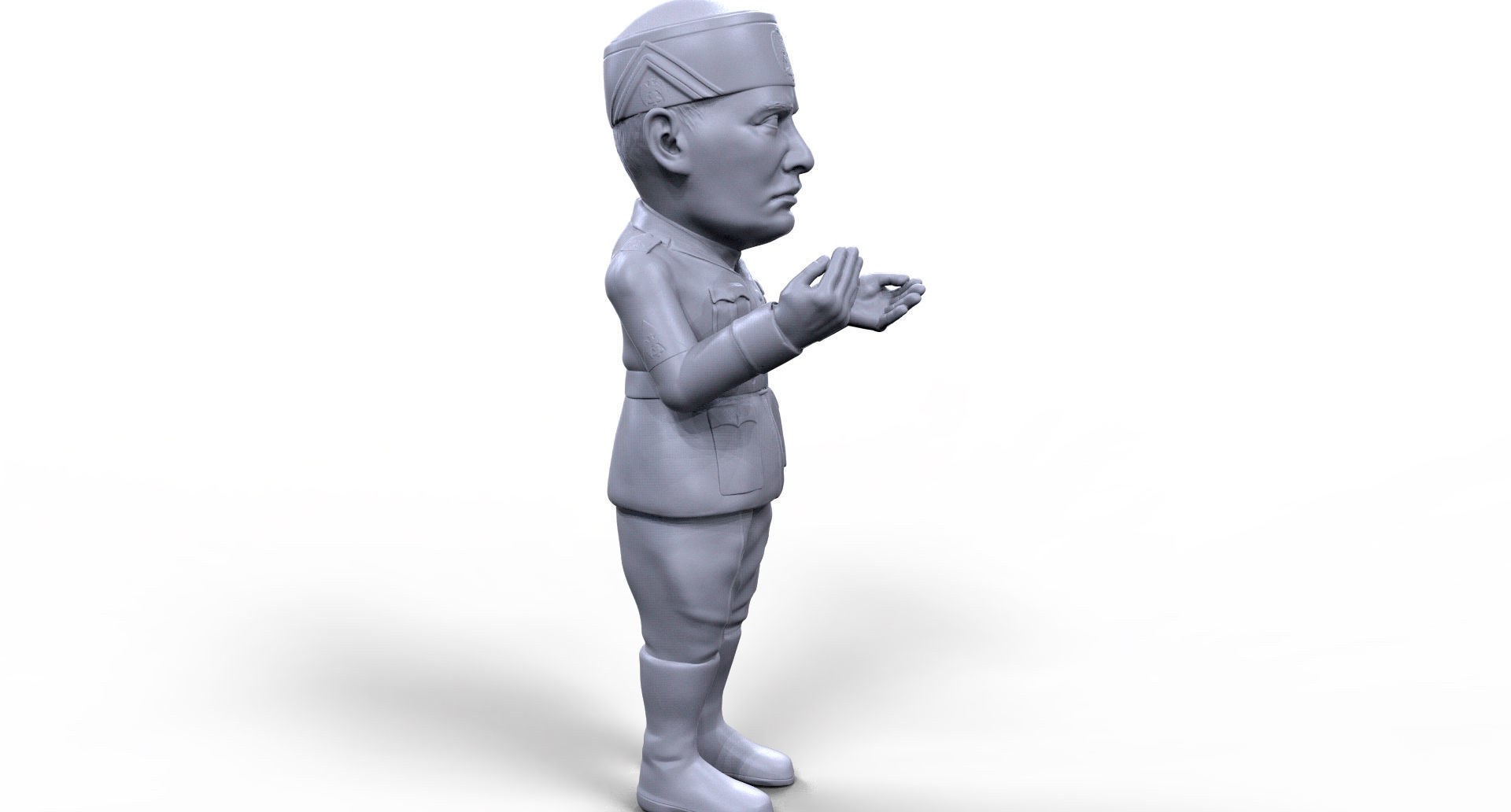 Benito Mussolini stylized high quality 3D printable miniature 3D print model_15