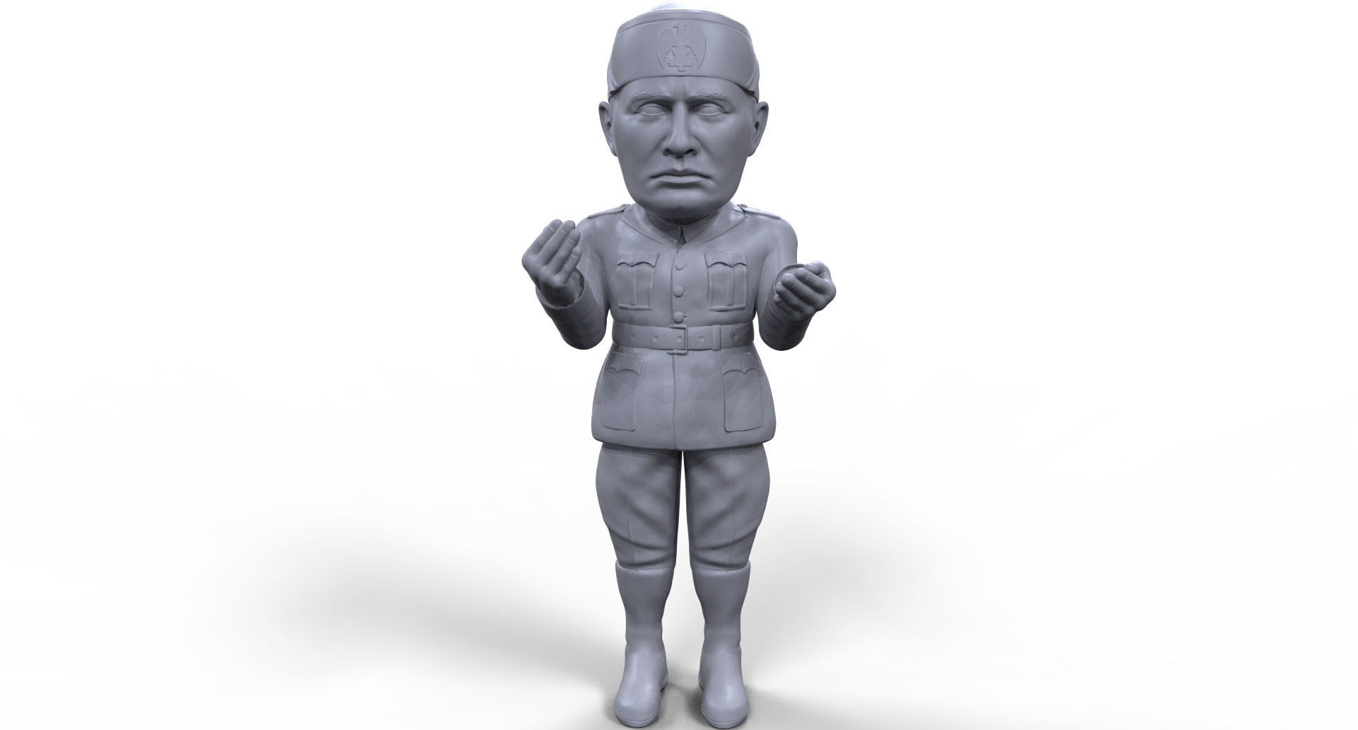 Benito Mussolini stylized high quality 3D printable miniature 3D print model_5