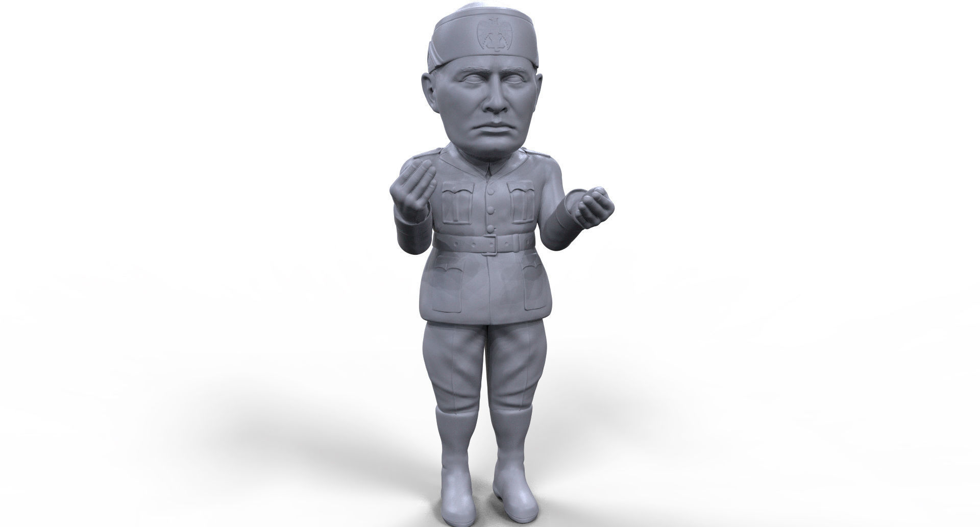 Benito Mussolini stylized high quality 3D printable miniature 3D print model_13