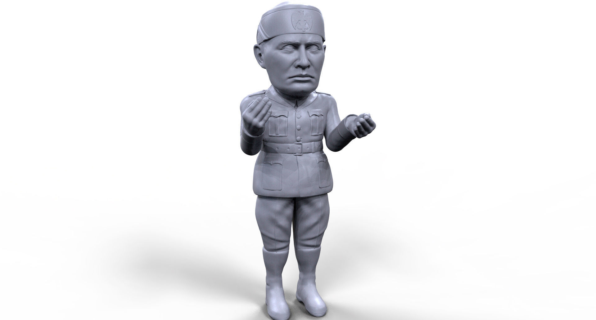 Benito Mussolini stylized high quality 3D printable miniature 3D print model_16