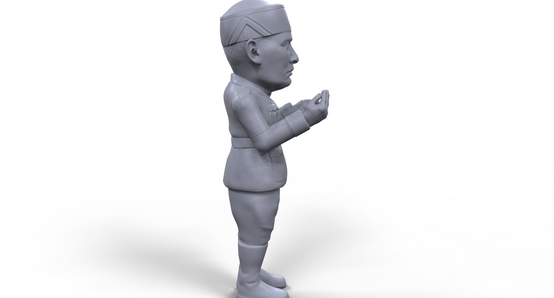 Benito Mussolini stylized high quality 3D printable miniature 3D print model_11