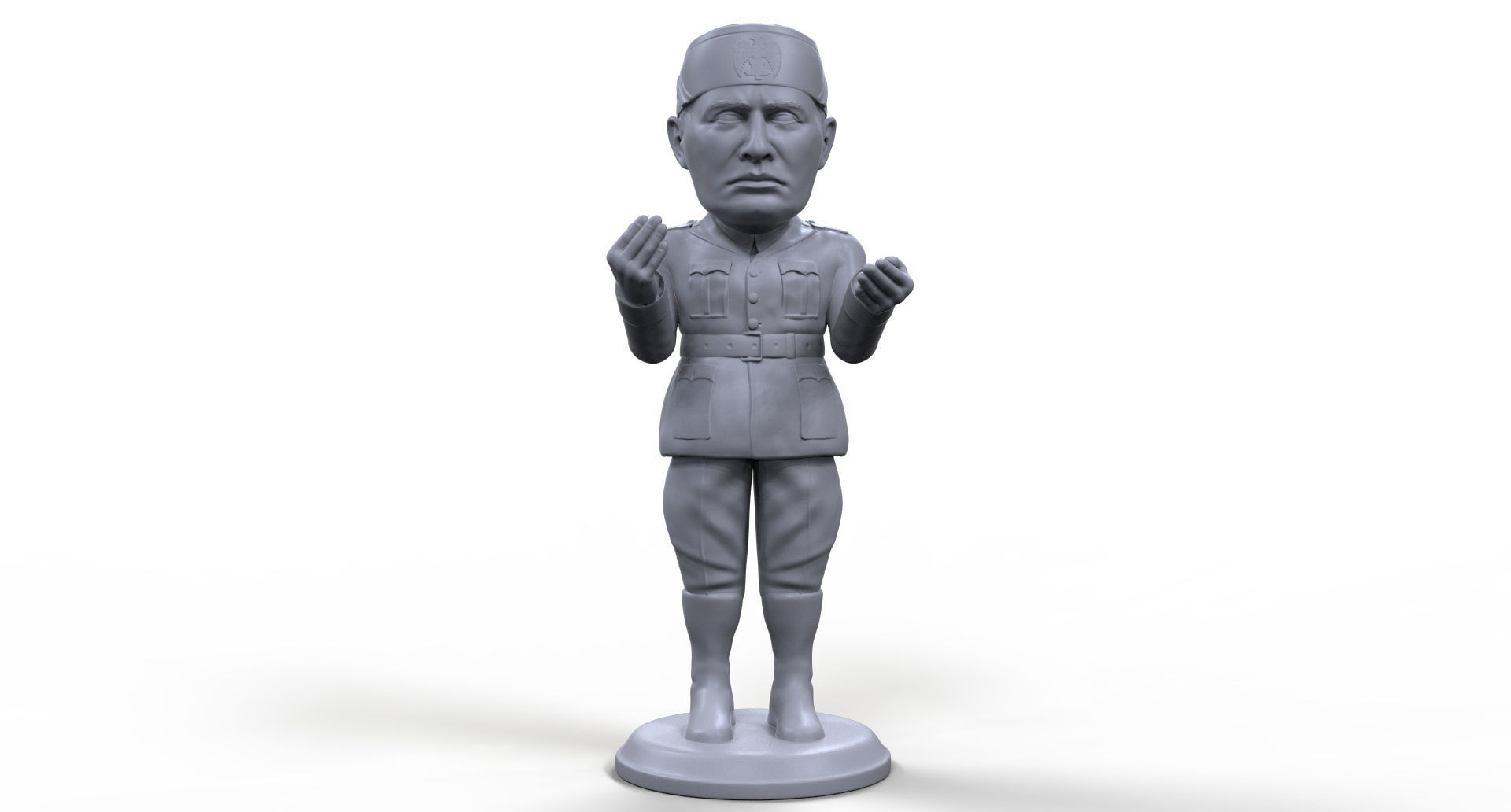 Benito Mussolini stylized high quality 3D printable miniature 3D print model_4