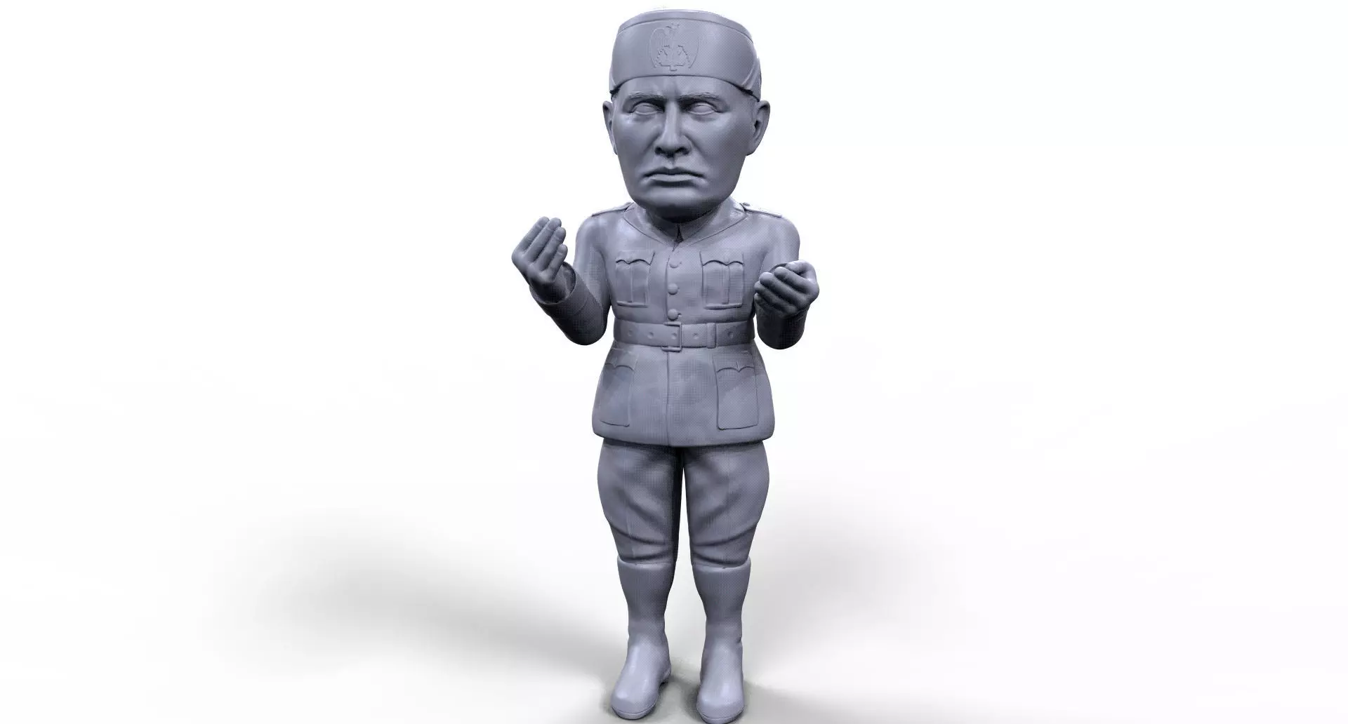 Benito Mussolini stylized high quality 3D printable miniature 3D print model_0