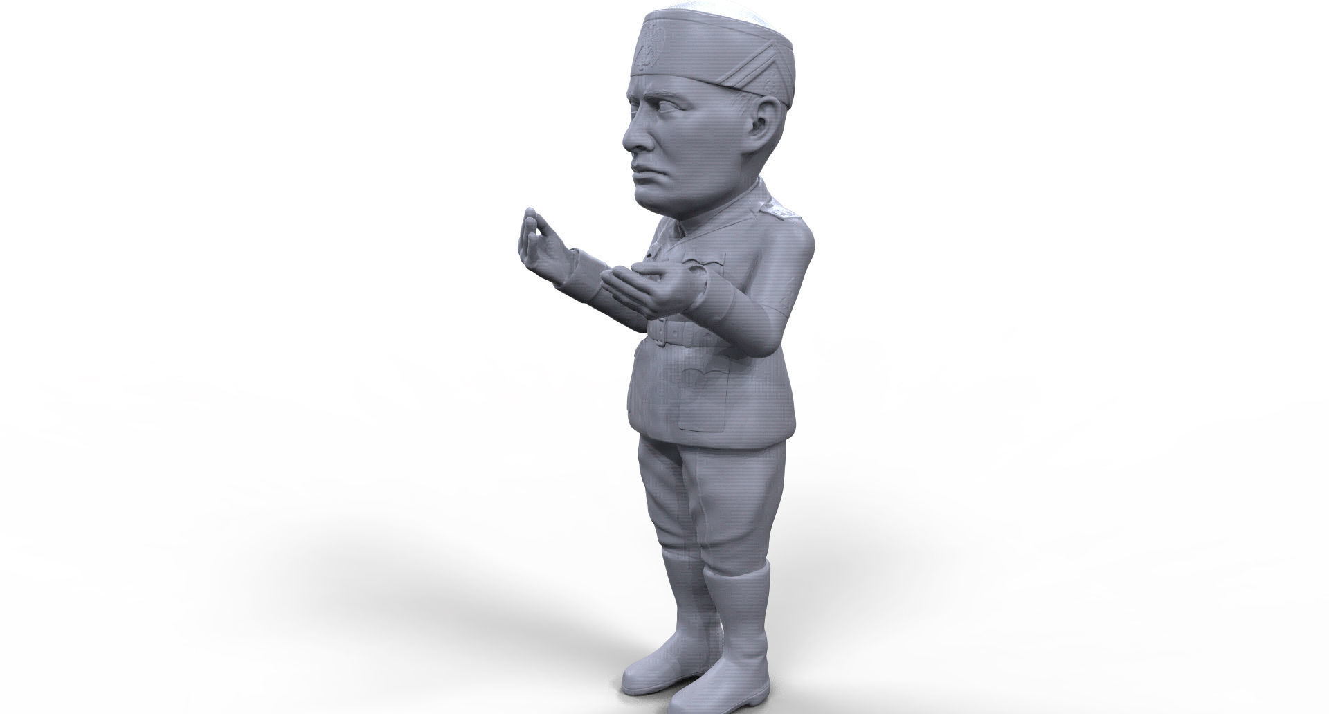 Benito Mussolini stylized high quality 3D printable miniature 3D print model_6