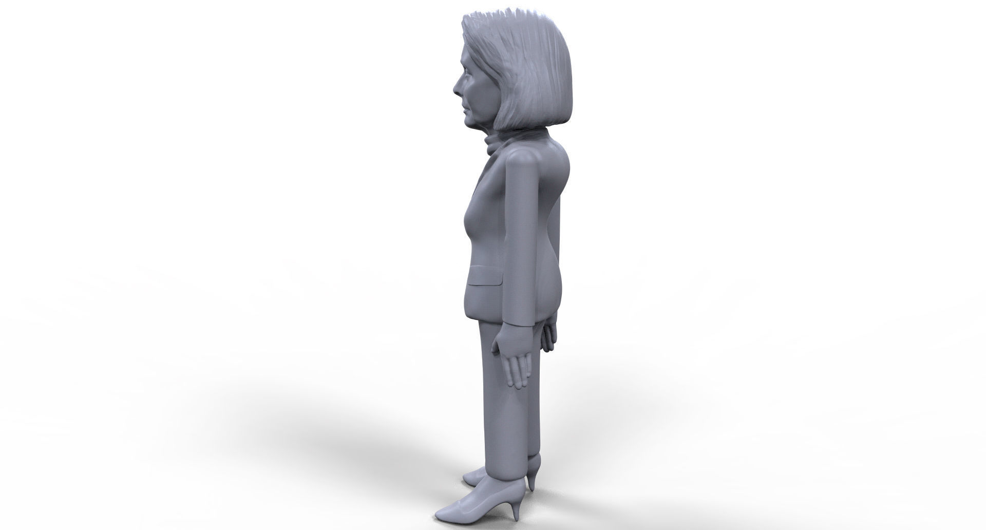 Nancy Pelosi stylized high quality 3D printable miniature 3D print model_3