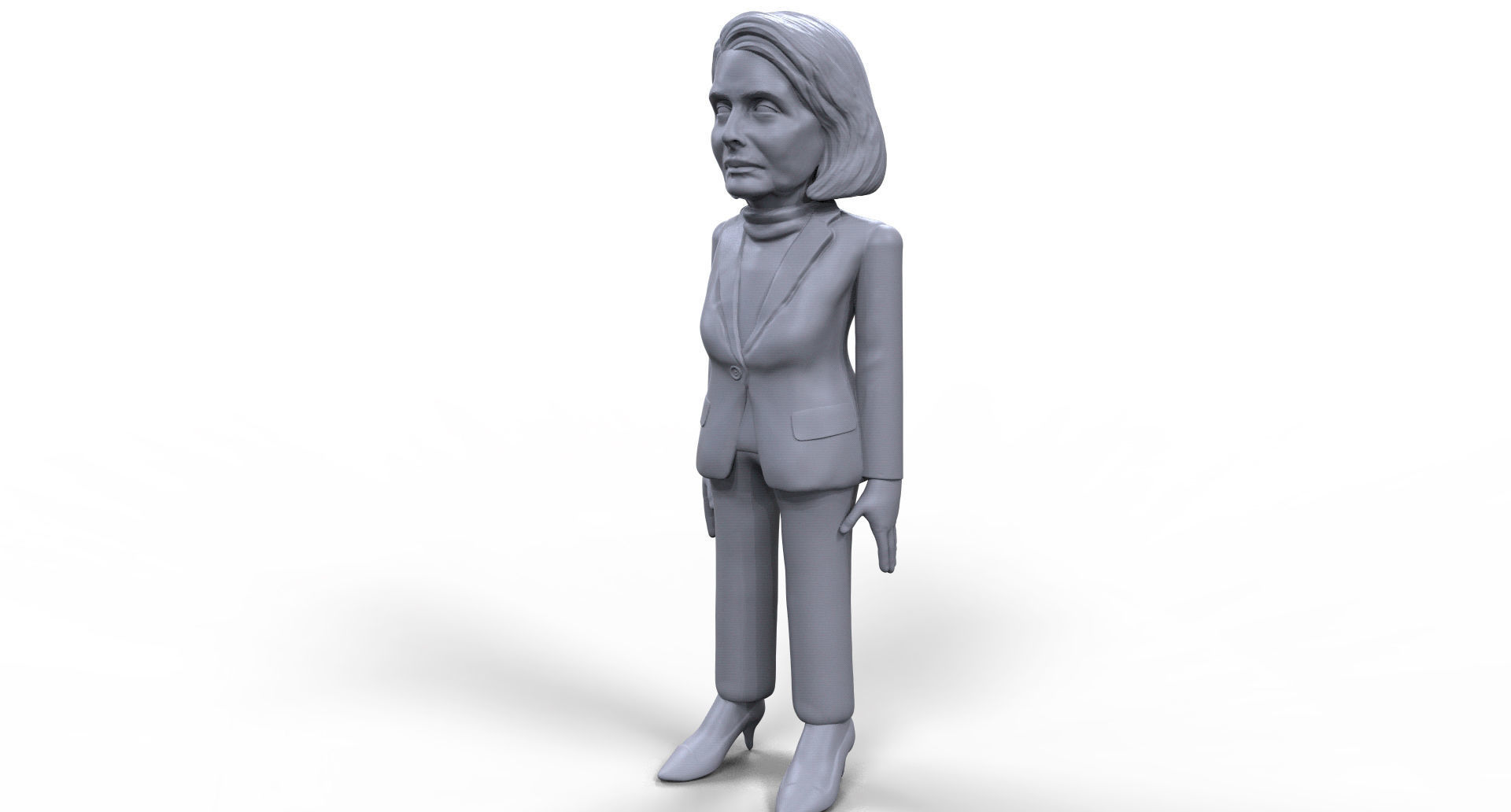 Nancy Pelosi stylized high quality 3D printable miniature 3D print model_10