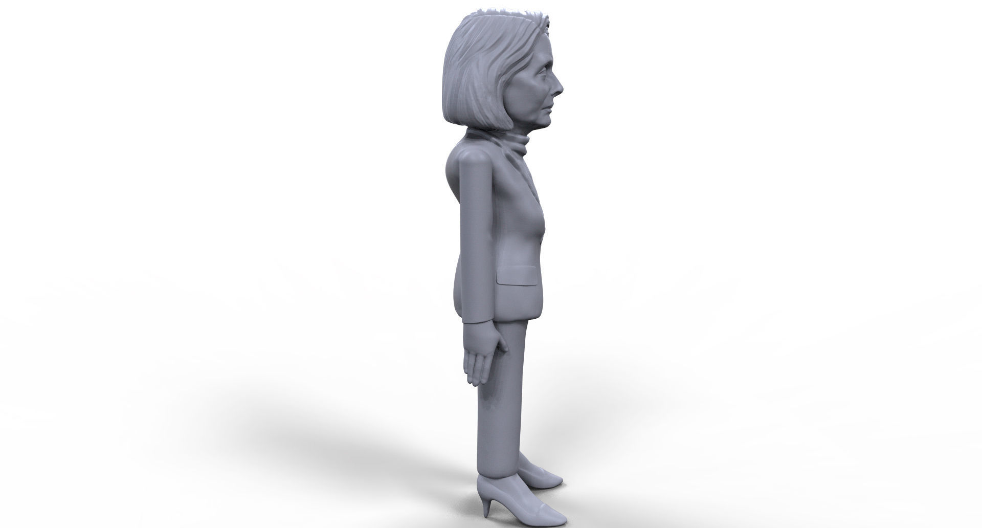 Nancy Pelosi stylized high quality 3D printable miniature 3D print model_7