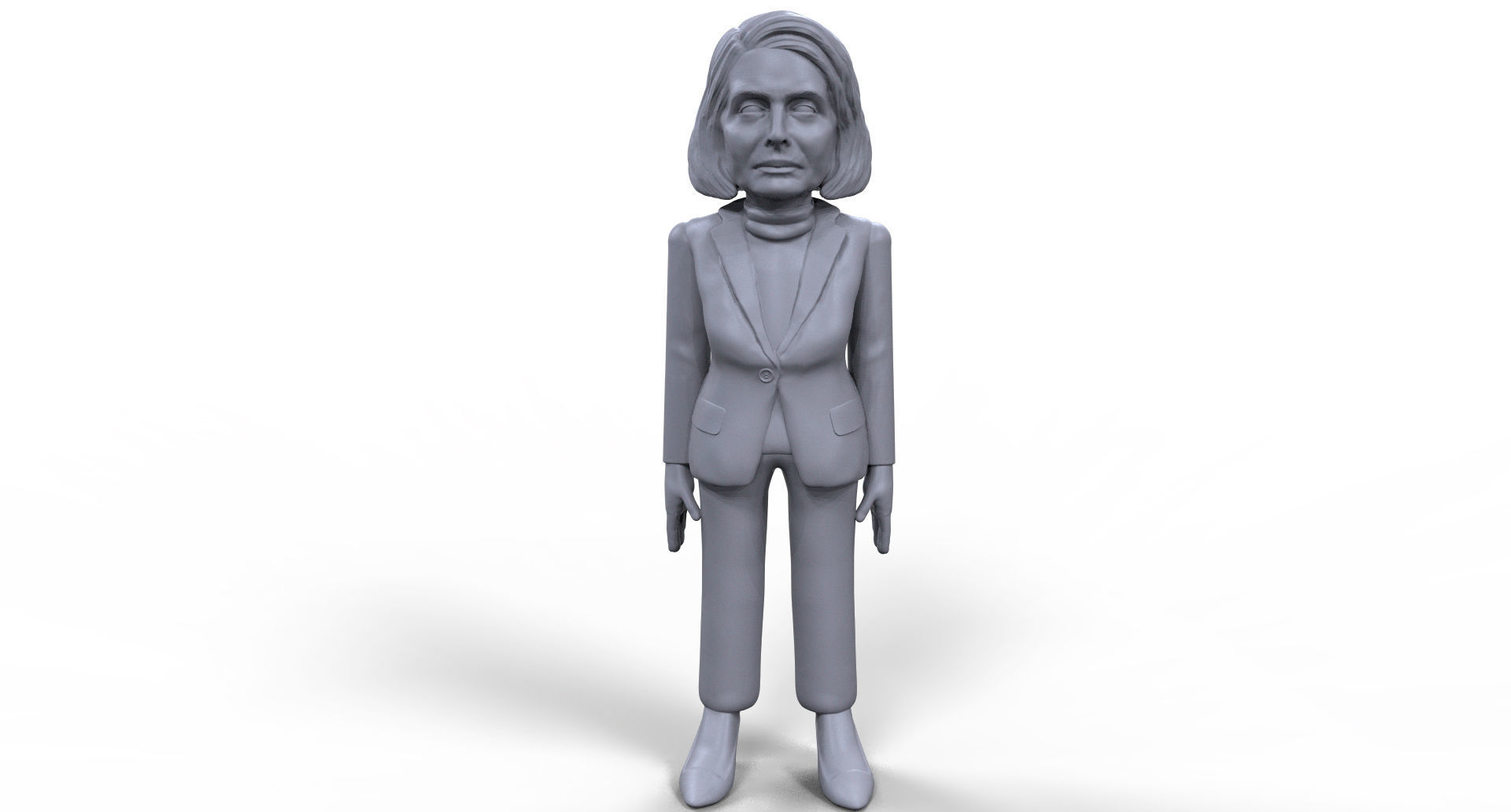 Nancy Pelosi stylized high quality 3D printable miniature 3D print model_1
