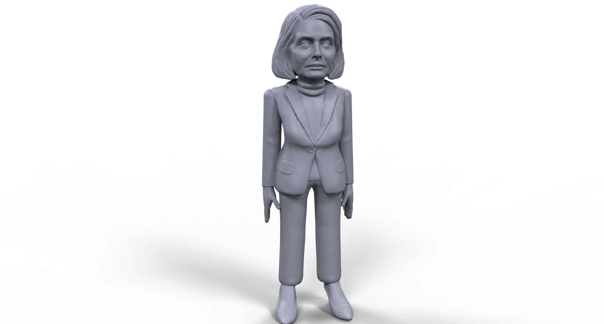 Nancy Pelosi stylized high quality 3D printable miniature 3D print model_9