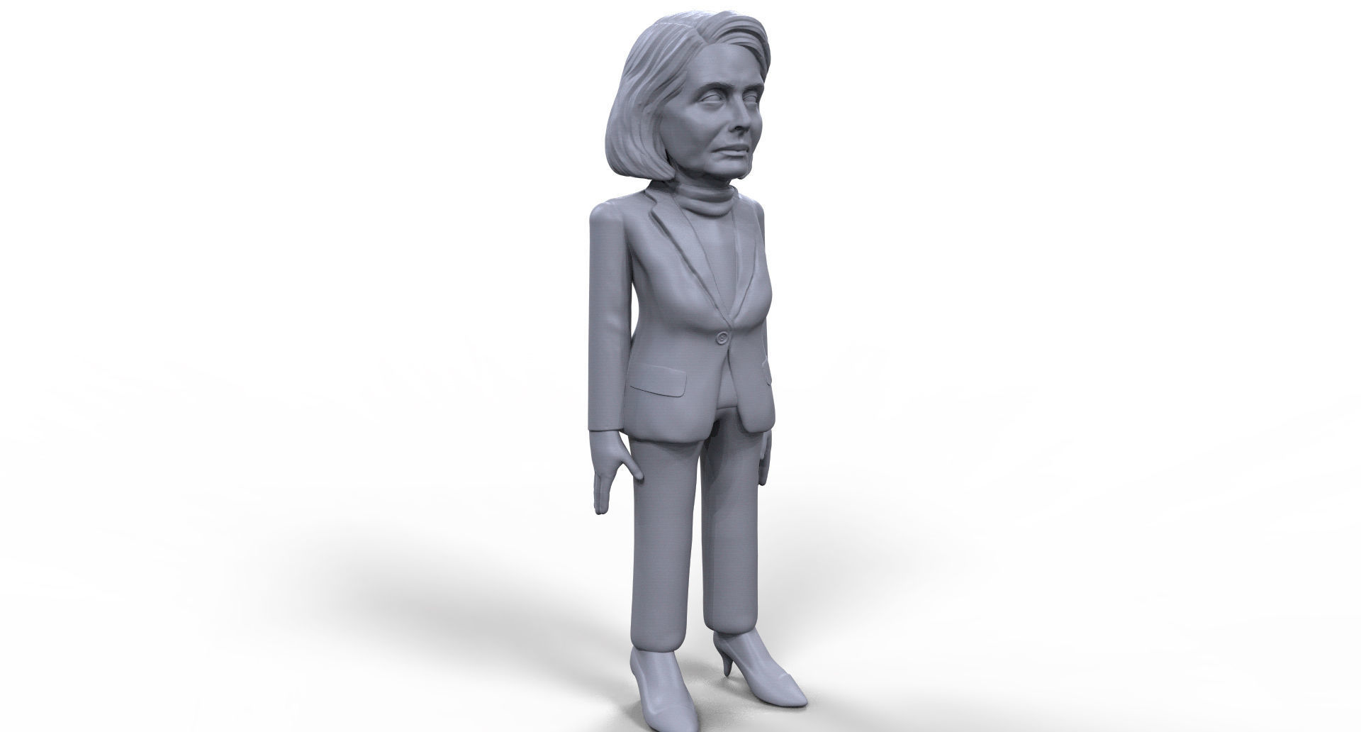 Nancy Pelosi stylized high quality 3D printable miniature 3D print model_8