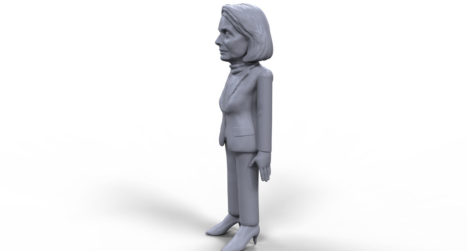 Nancy Pelosi stylized high quality 3D printable miniature 3D print model_2