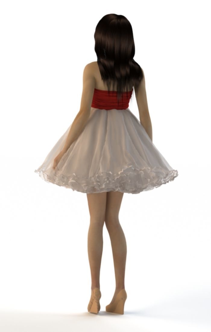 Set skirt and top on the model 3D model_5
