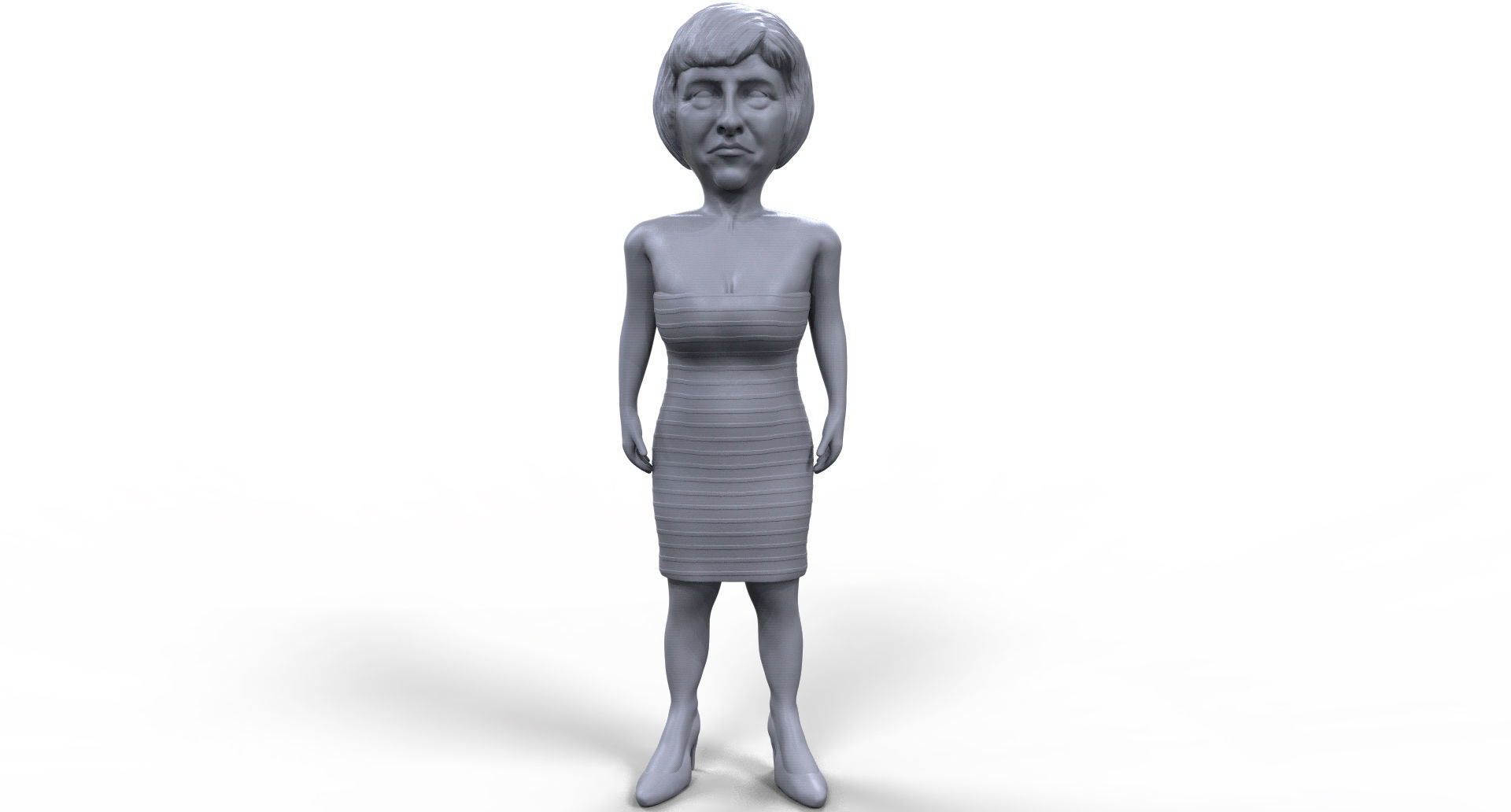 Theresa May stylized high quality 3d printable miniature 3D print model_1