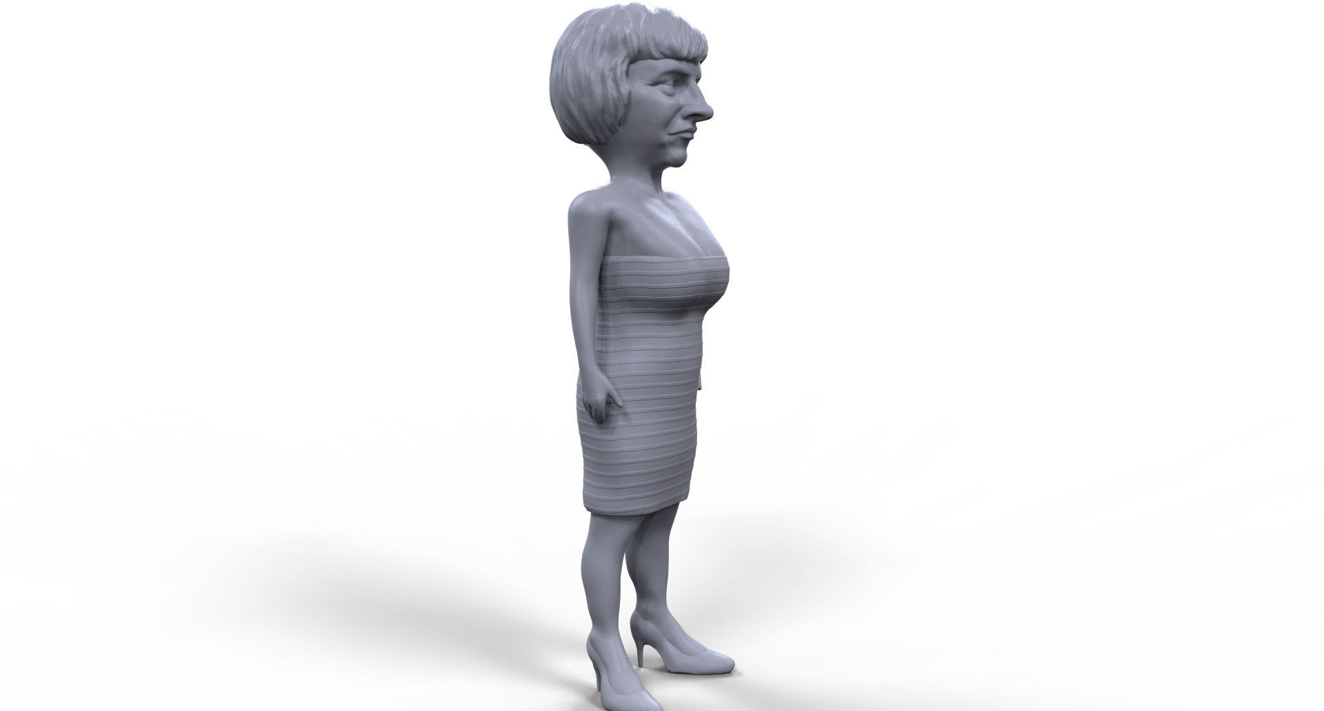 Theresa May stylized high quality 3d printable miniature 3D print model_6