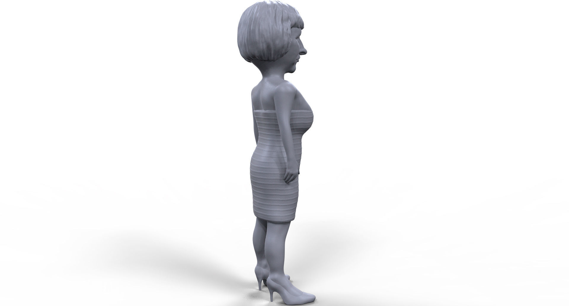 Theresa May stylized high quality 3d printable miniature 3D print model_5