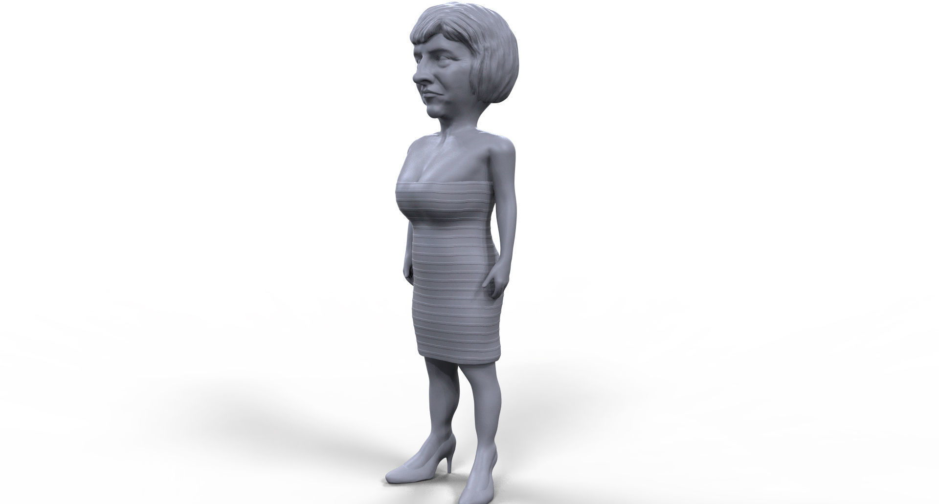 Theresa May stylized high quality 3d printable miniature 3D print model_8