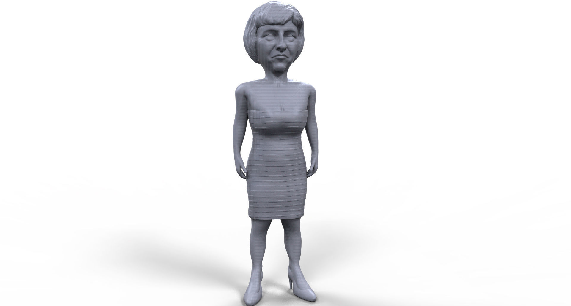 Theresa May stylized high quality 3d printable miniature 3D print model_7