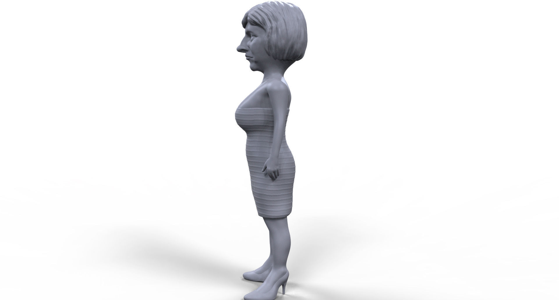 Theresa May stylized high quality 3d printable miniature 3D print model_2