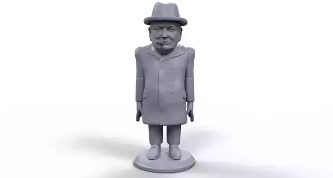 Winston Churchill Stylized high quality 3d printable Miniature